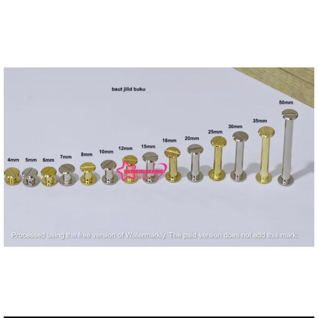 GROSIR / BAUT JILID BUKU UK 4MM SD 50 MM /  LUSIN ( 12 PCS)