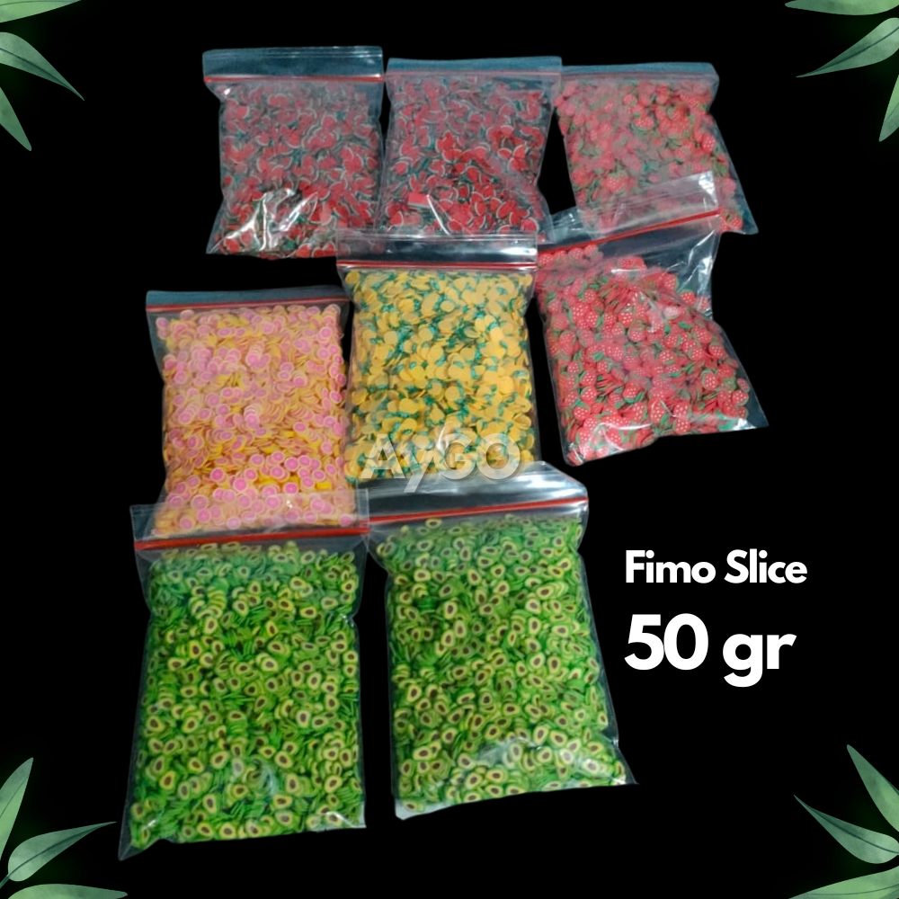 50gr Fimo Slice Hiasan Slime / Fimo Slice Nail Art Dekorasi