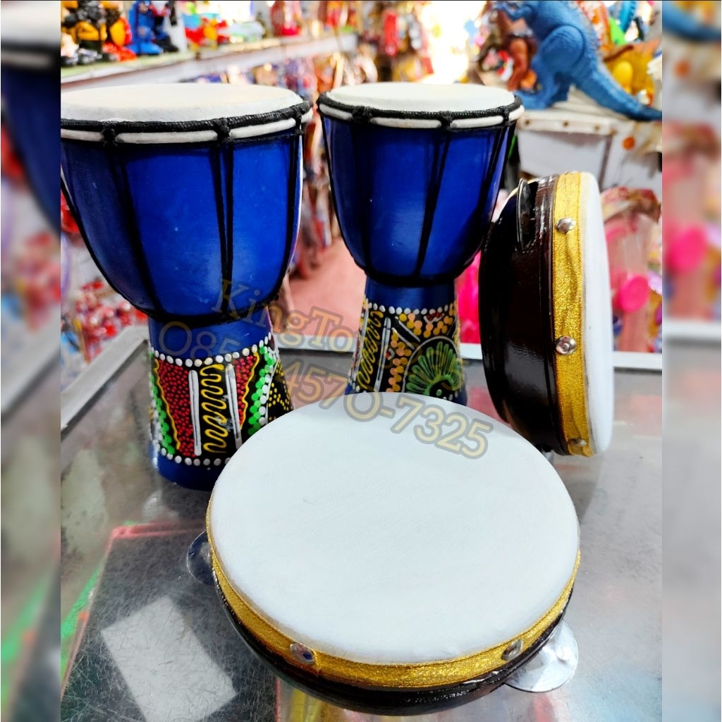 Mainan Anak Rebana Djimbe Kendang Gendang Satuan Alat Musik Tradisional Takbiran Idul Fitri Barongsa