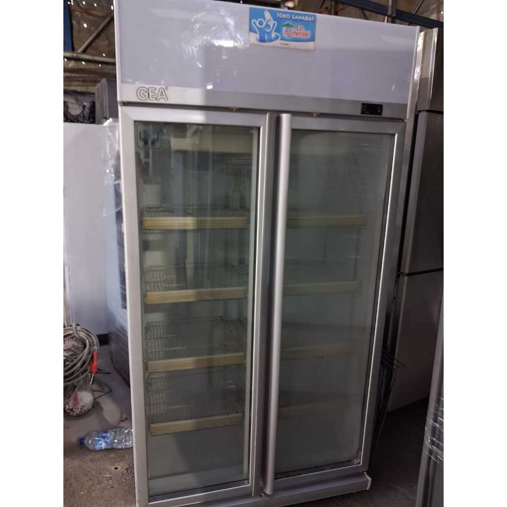 SHOWCASE 2 PINTU GEA EXPO-600AH/CN BEKAS/DISPLAY CHILLER KACA 2 PINTU GEA