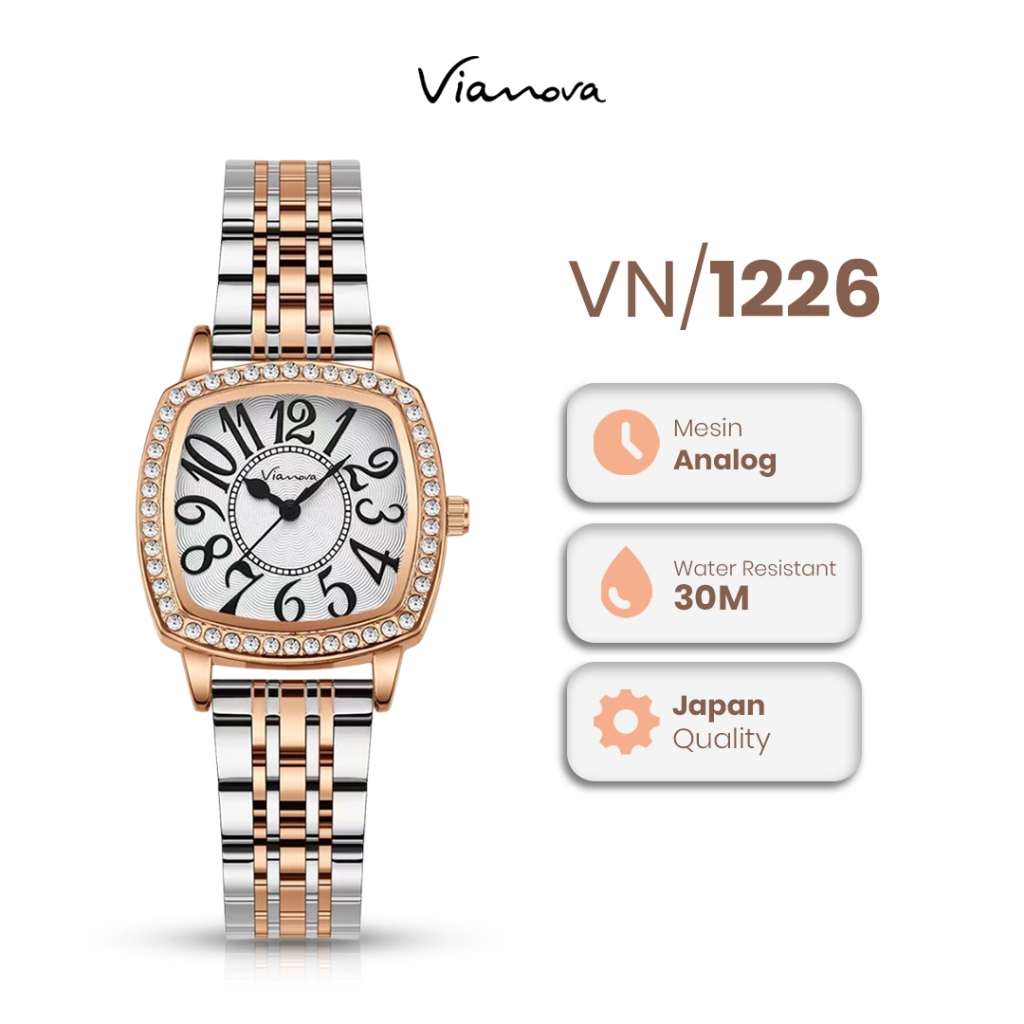 VIANOVA - Jam Tangan Wanita Kecil Original Anti Air 1226 Standard Jepang Jam Tangan Cewek