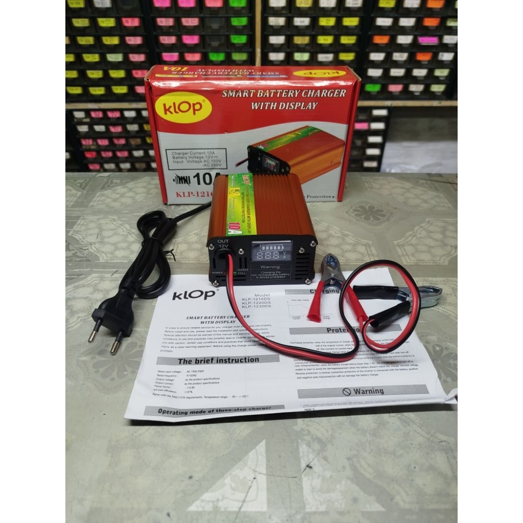 Charger accu 12v 10A casan batre aki 12v casan aki kering basah
