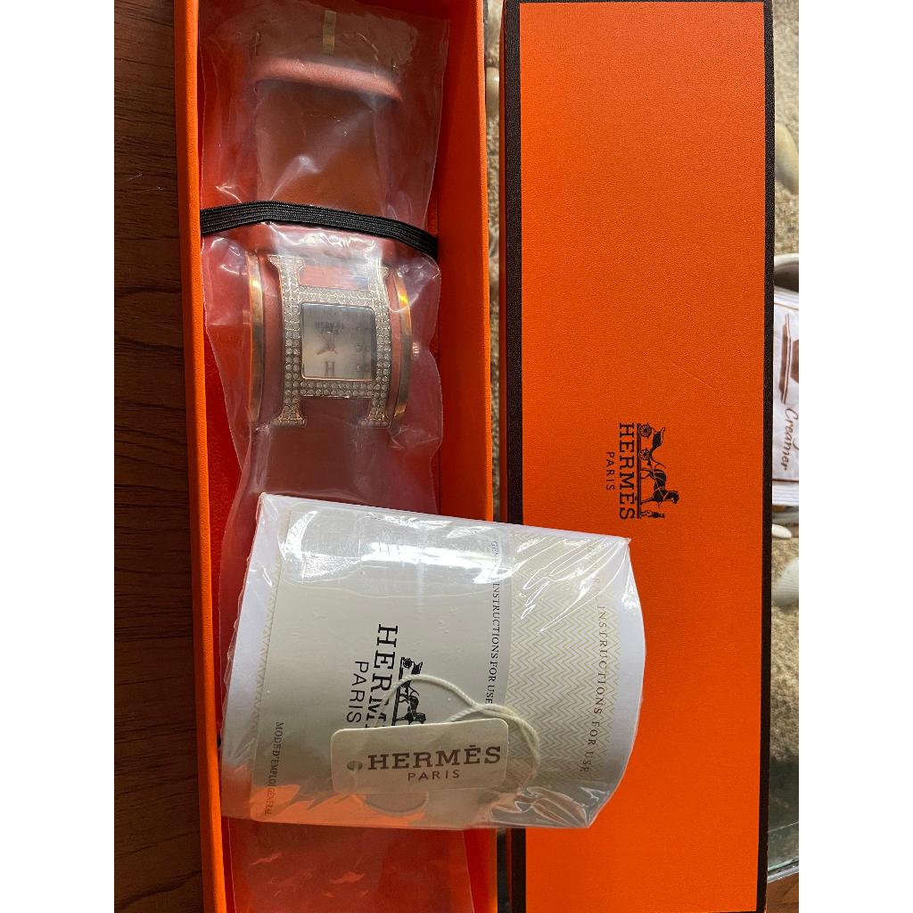 Hermes H-Hour with Orange Leather Original 100%