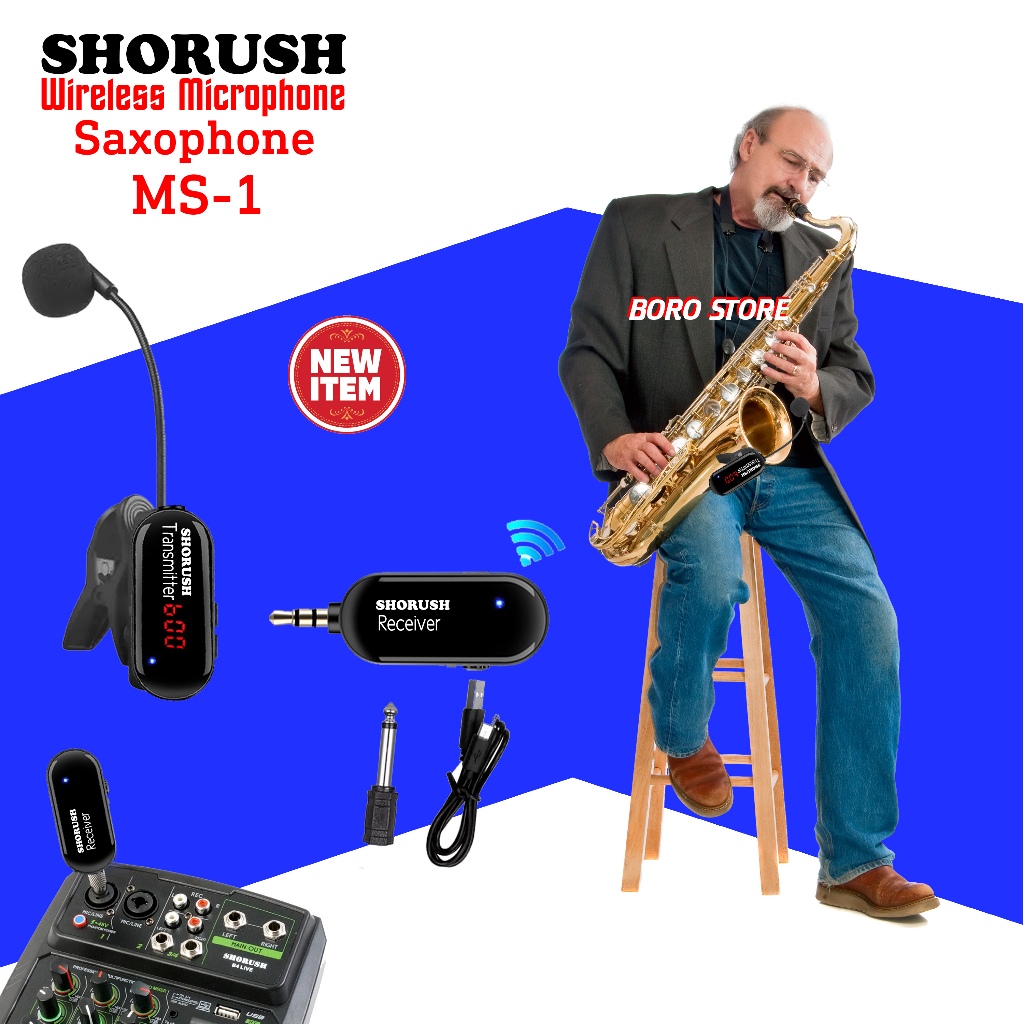 Shorush MS-1 Microphone Wireless Saxophone Audio Mic Mixer