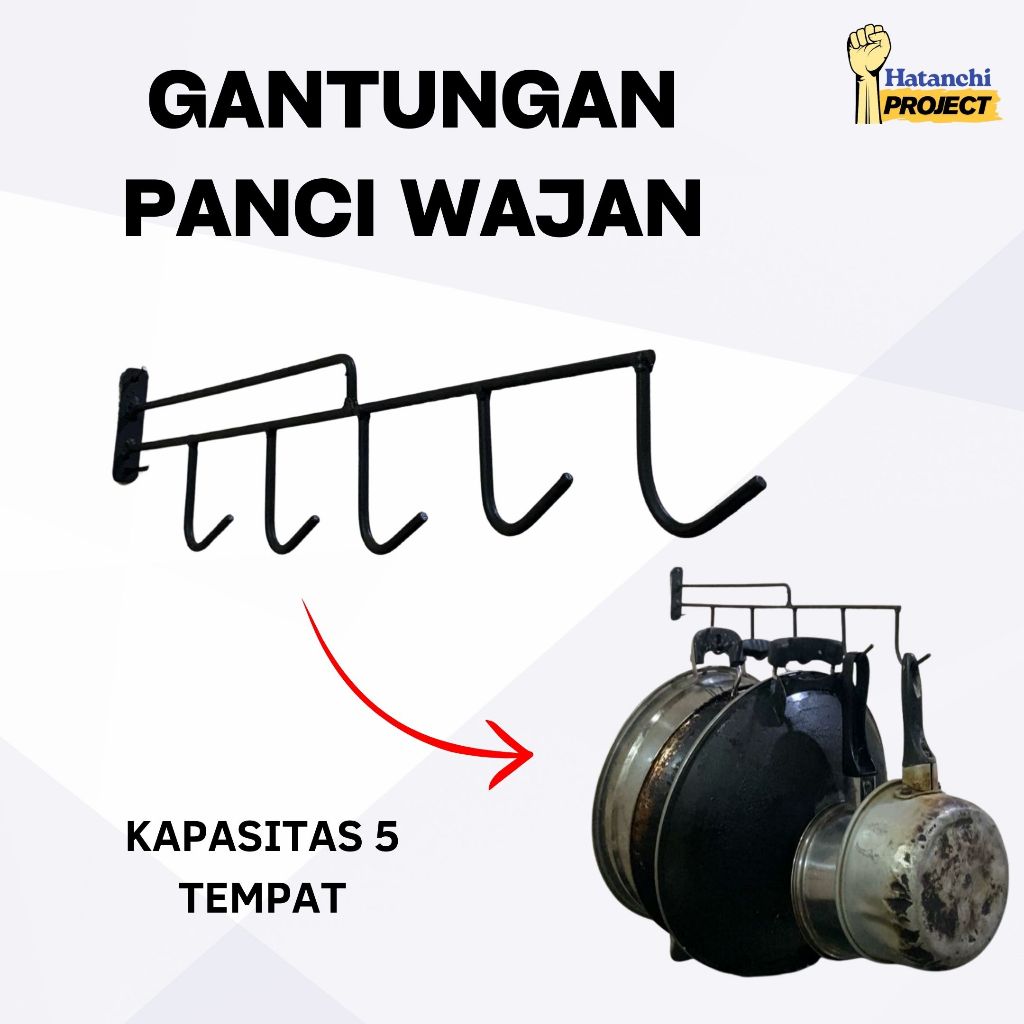 Rak Gantungan Panci Wajan - Rak Dapur Cantolan Wajan & Panci Tempel Dinding