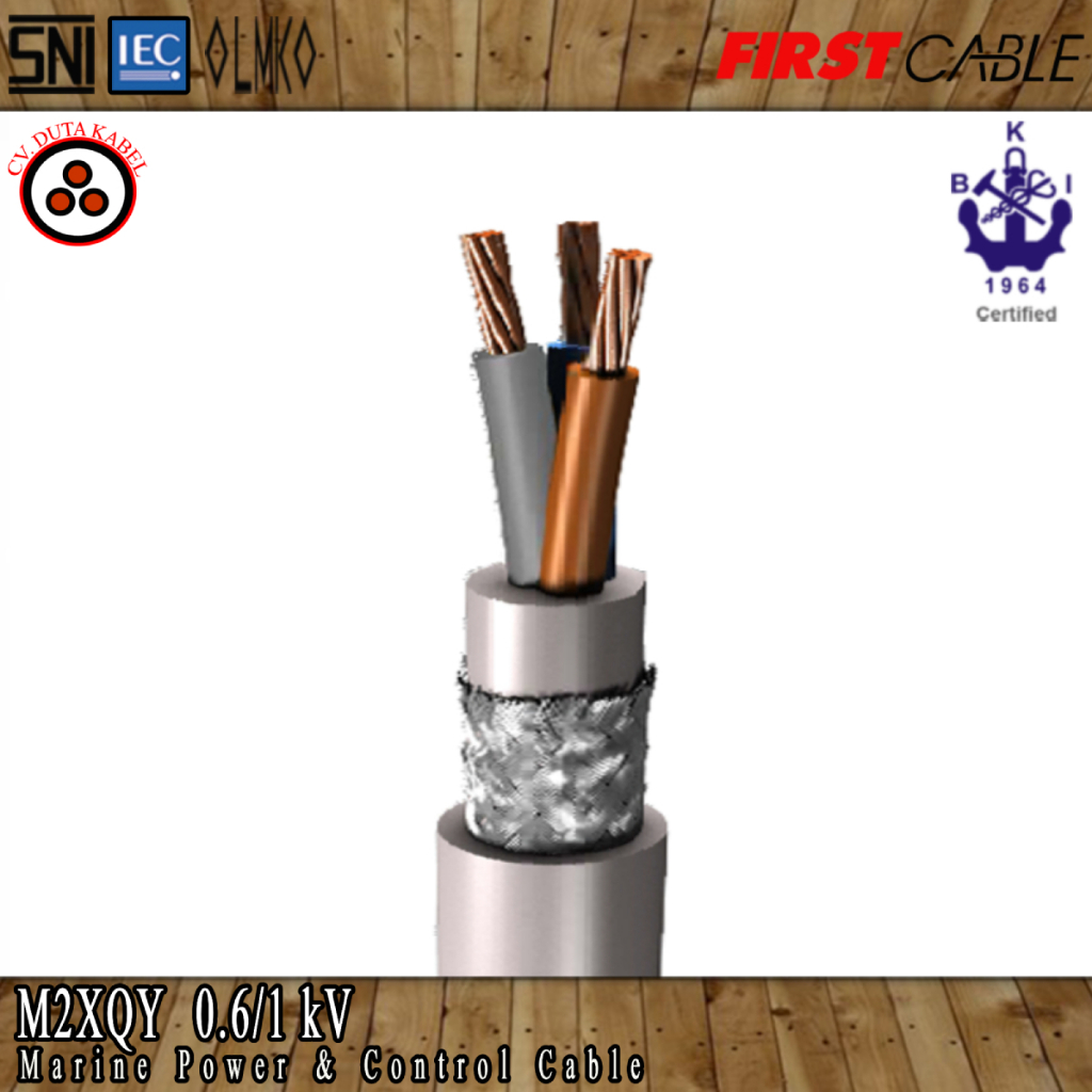Kabel M2XQY 5x2,5 mm2 FIRST CABLE (Cu/XLPE/SWB/PVC) Grey /MARINE CABLE/KABEL LAUT/KABEL KAPAL/5x2,5m
