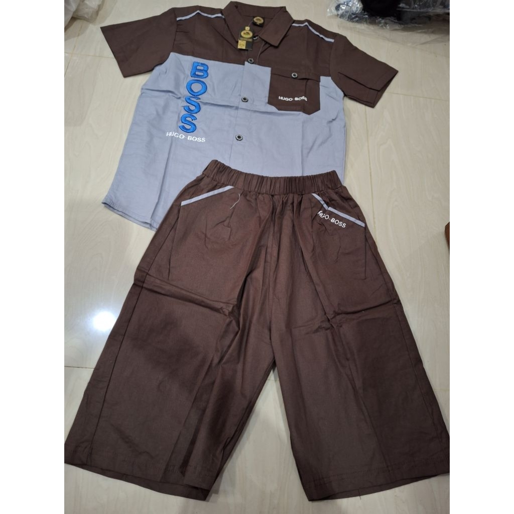 setelan kemeja anak laki laki gugo
