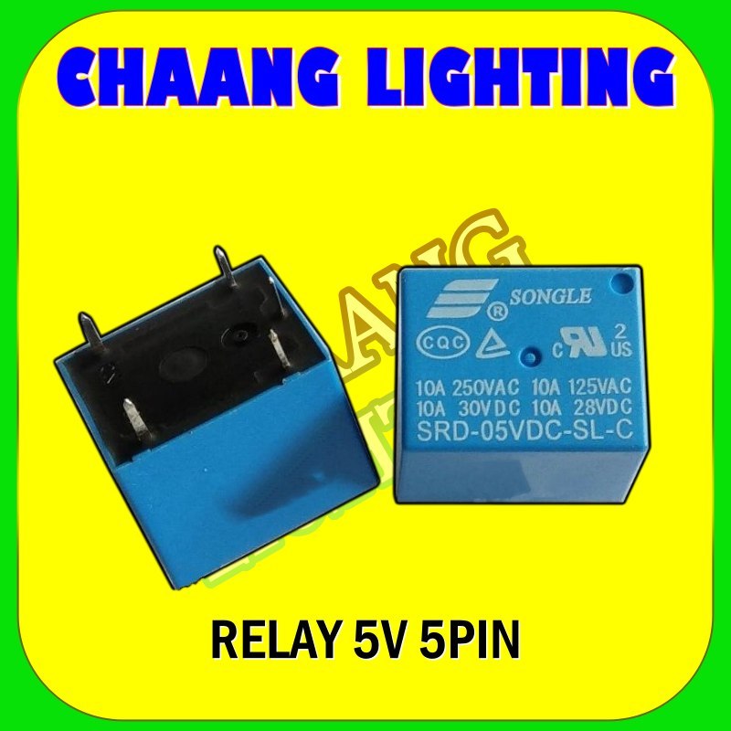 RELAY 5V 5PIN 10A RELAY 5V 5P SONGLE SRD-05VDC-SL-C RELAY 5 VOLT 5 PIN 10A 5VDC 5 KAKI RELAY SONGLE 