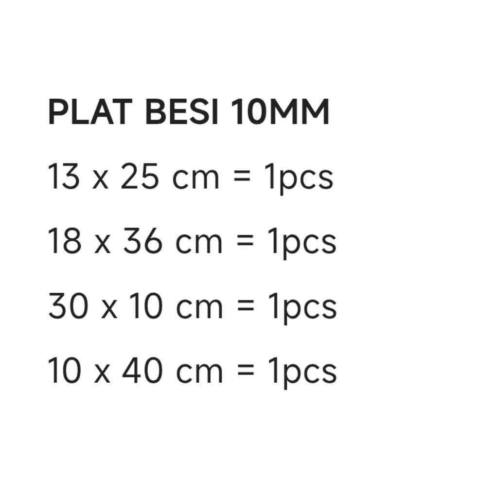 Plat besi 10mm potongan custom