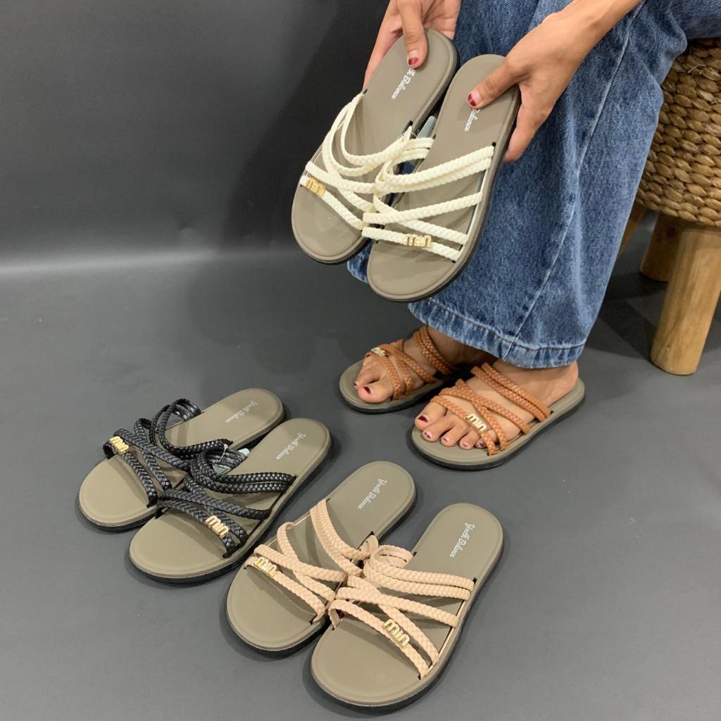 Sandal Flat Wanita Tali Silang Elegan/Sandal Balance Tali 2993-1