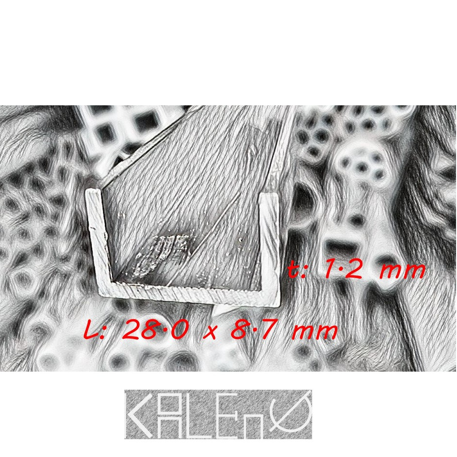 Lis U Aluminium Penjepit Papan 5 mm lebar 28 x 8.7 mm, tebal 1.2 mm