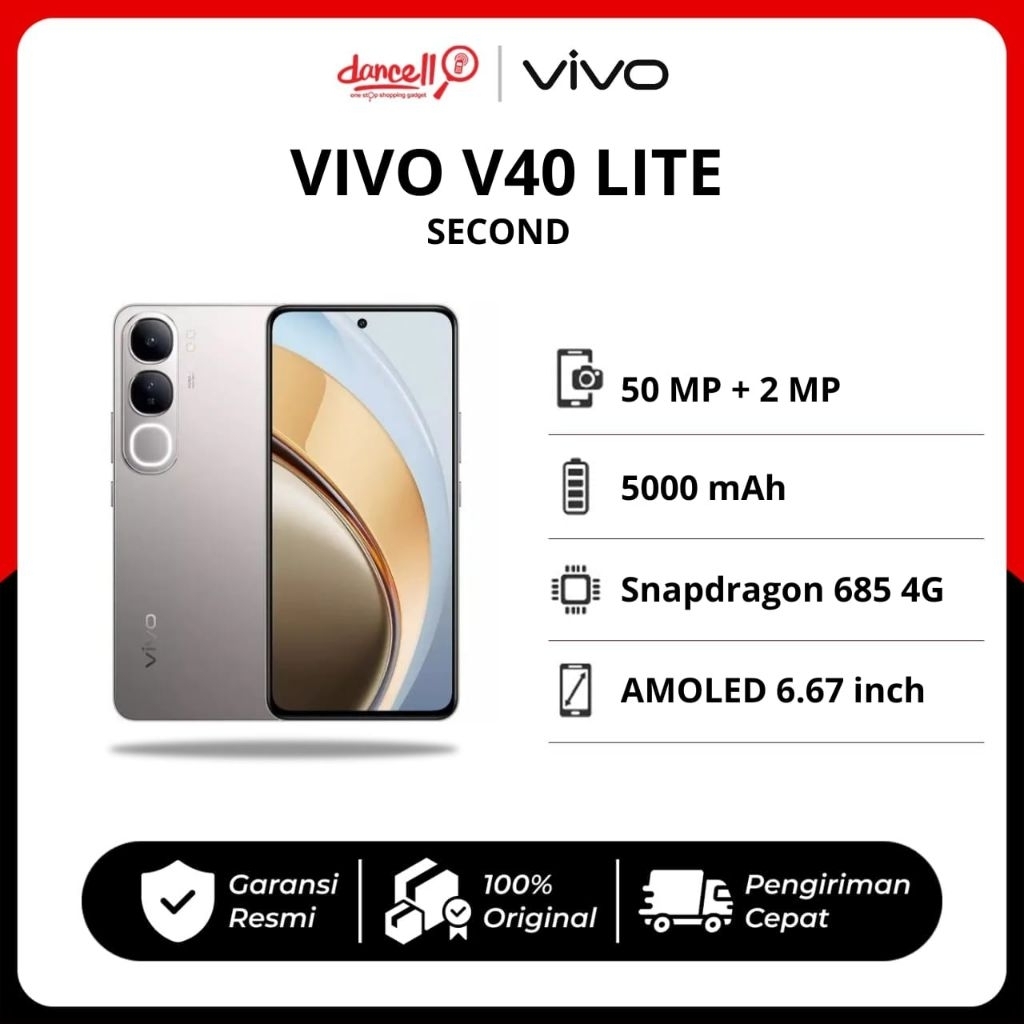 SECOND VIVO V40 Lite 4G 8/128GB Second Mulus Like New Original