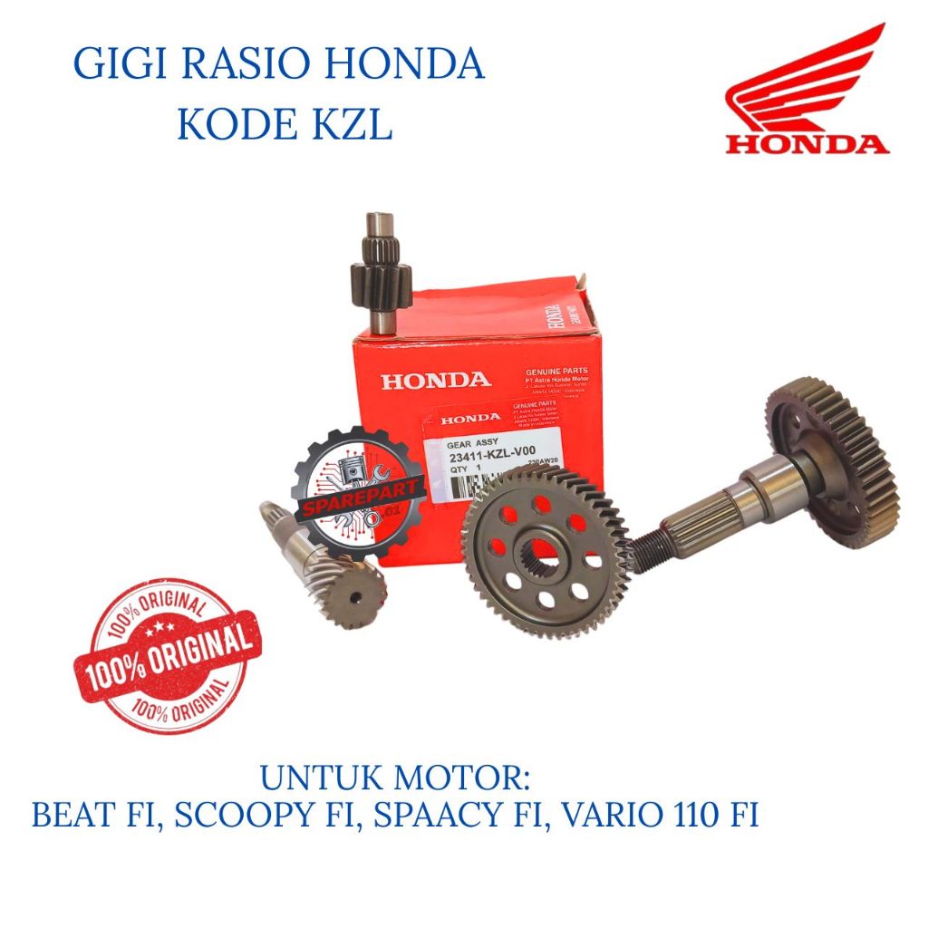 GIGI RASIO ORIGINAL HONDA KODE KZL  BEAT, GIGI RASIO BEAT FI, SCOOPY FI, SPAACY FI, VARIO 110 FI