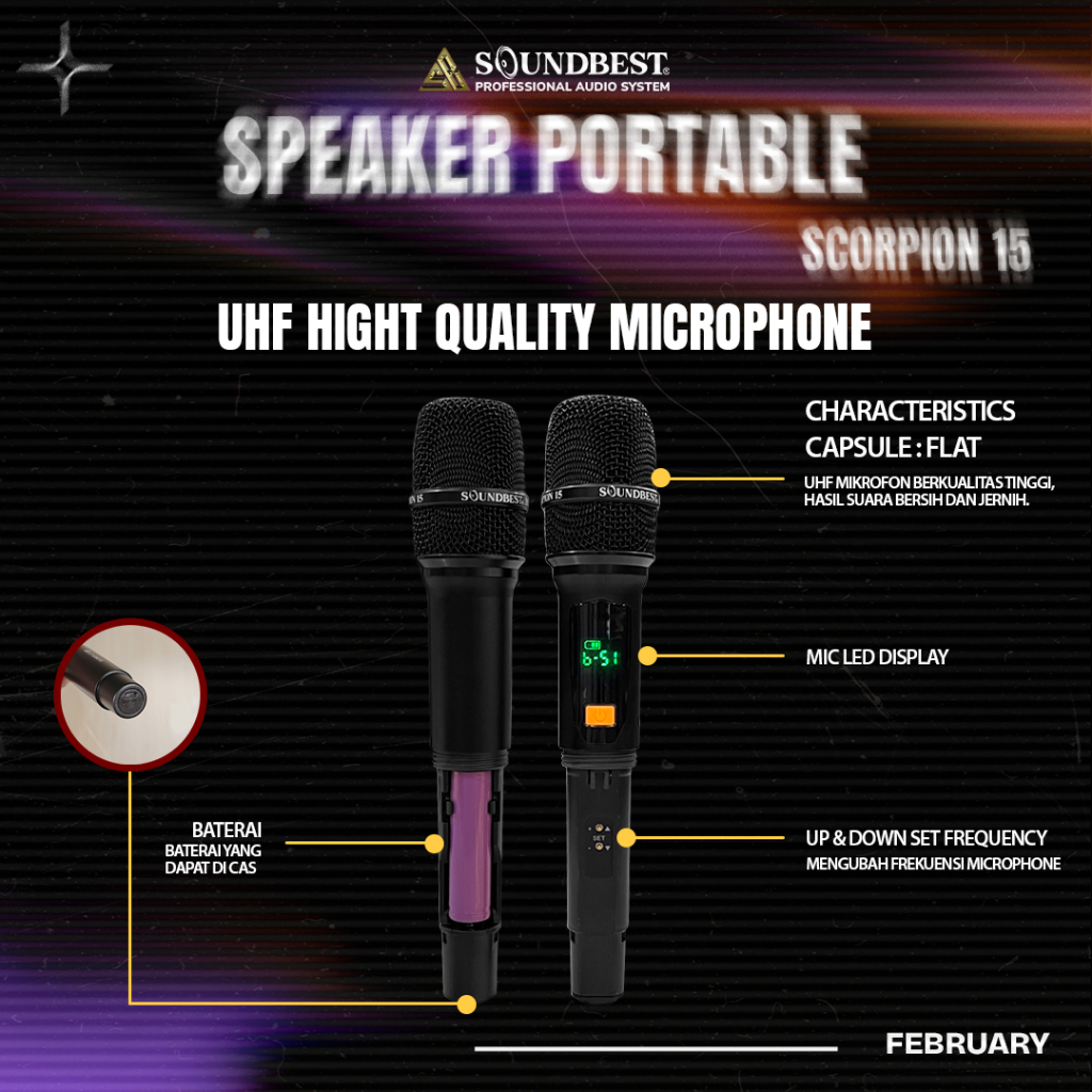 SOUNDBEST SPEAKER PORTABLE SCORPION 15 – GARANSI RESMI SOUNDBEST