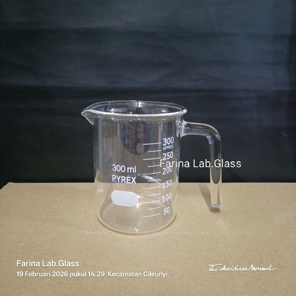 Beaker Handle  Glass-Gelas Kimia 300ml Pyrex