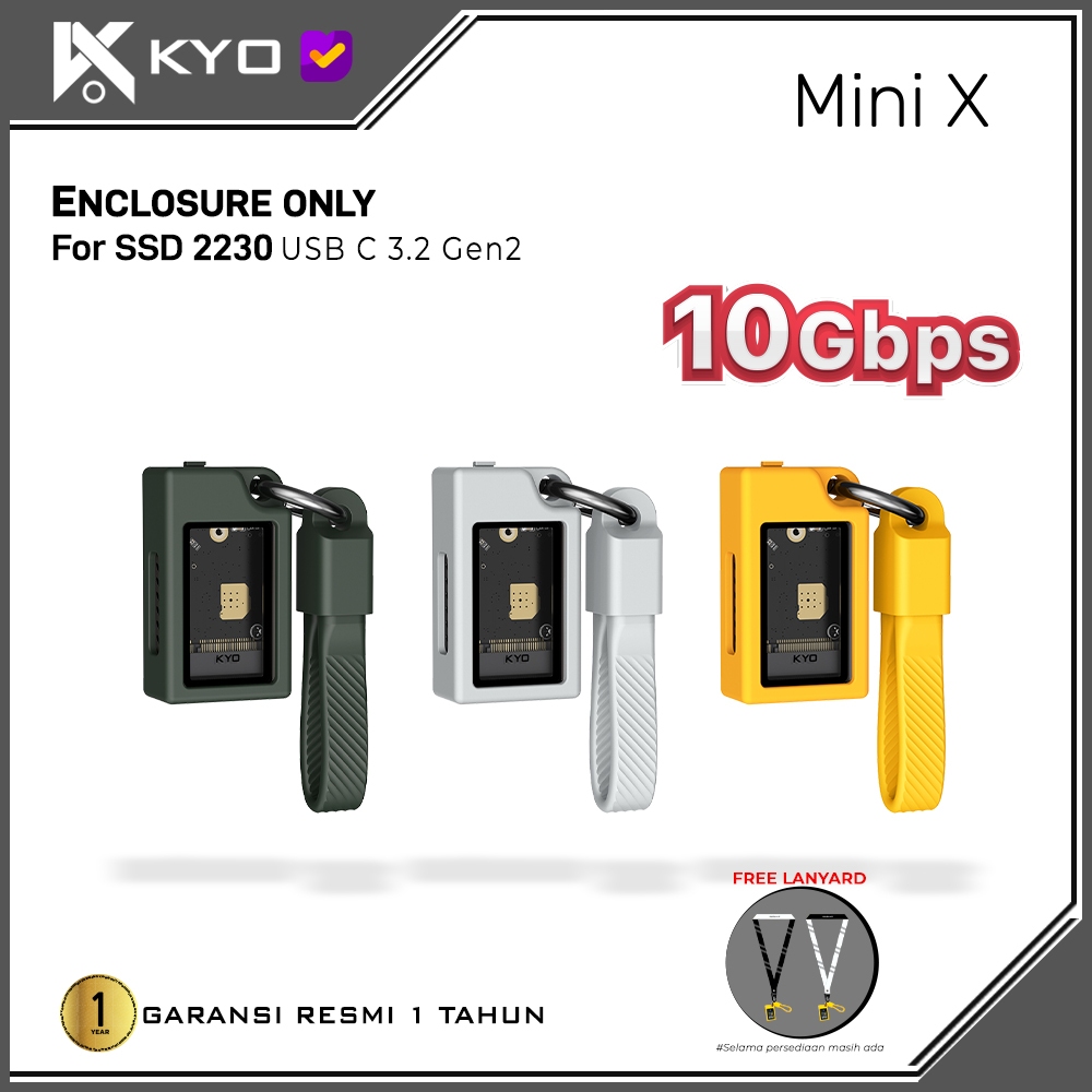 KYO Mini X 10Gbps Enclosure 2230 With Active Cooling Fan M.2 NVMe 2230 for iPhone Laptop PS5 Camera 