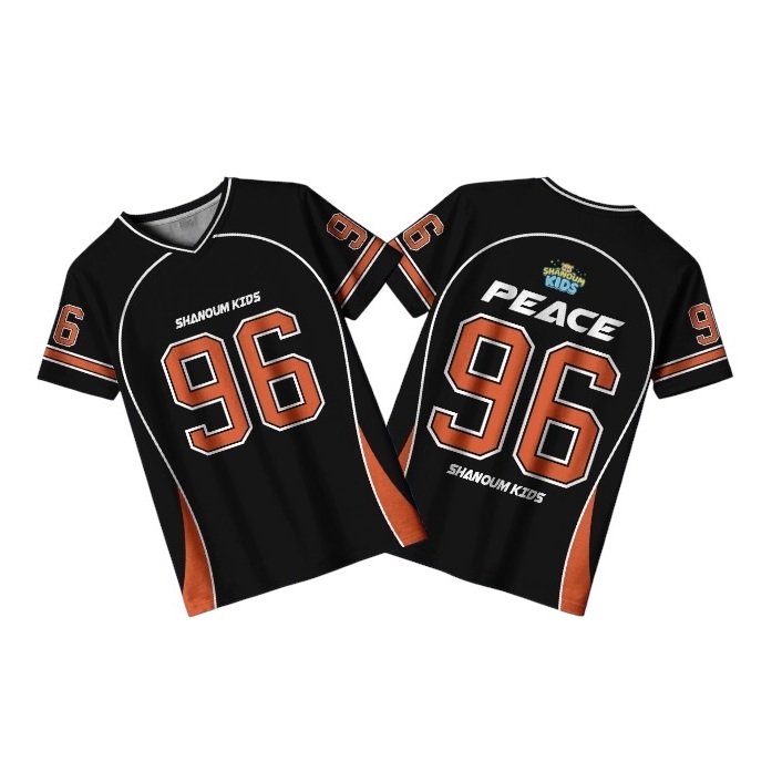 Jersey Anak Sportwear 96 Oren Hitam Kombinasi / Series Number / Kaos Anak Premium