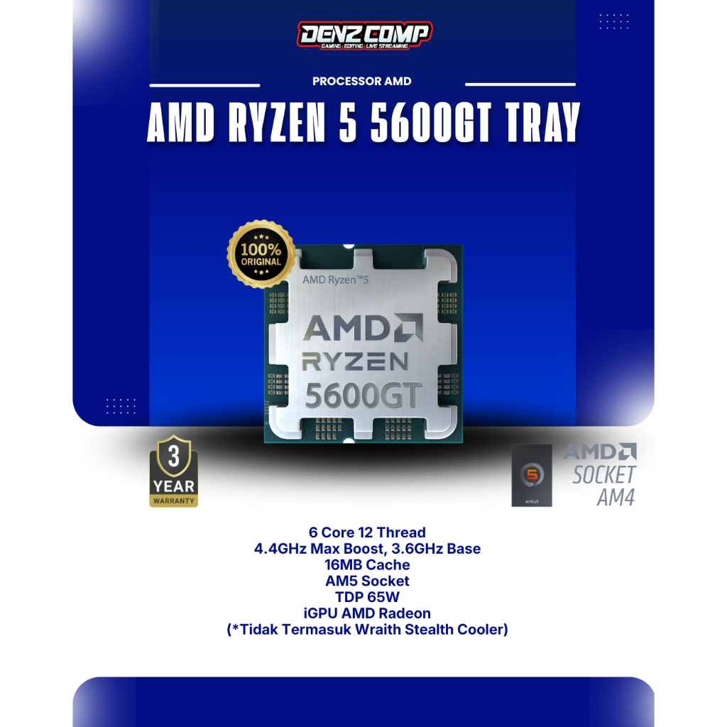 AMD RYZEN 5 5600GT | Processor AMD AM4 Zen 3 6 Cores 12 Threads -- TRAY