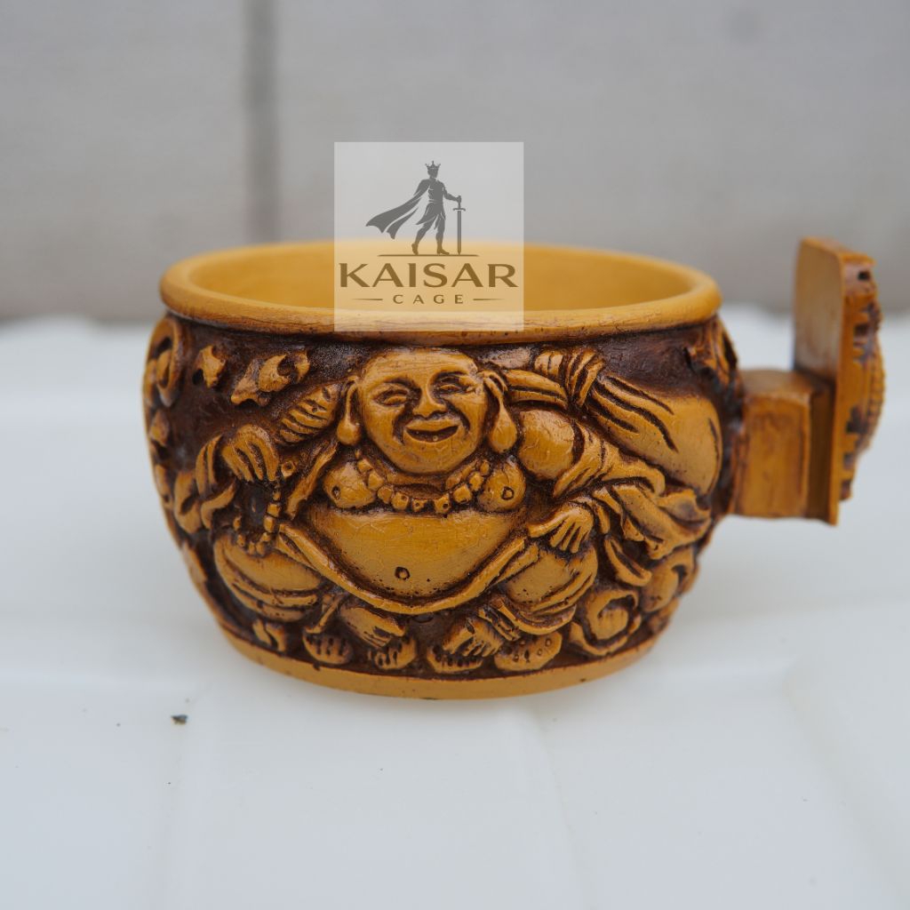 CEPUK PAKAN BURUNG JUMBO 7CM CEPUK SANGKAR BURUNG MURAI, ANIS DLL RESIN MOTIF DEWA