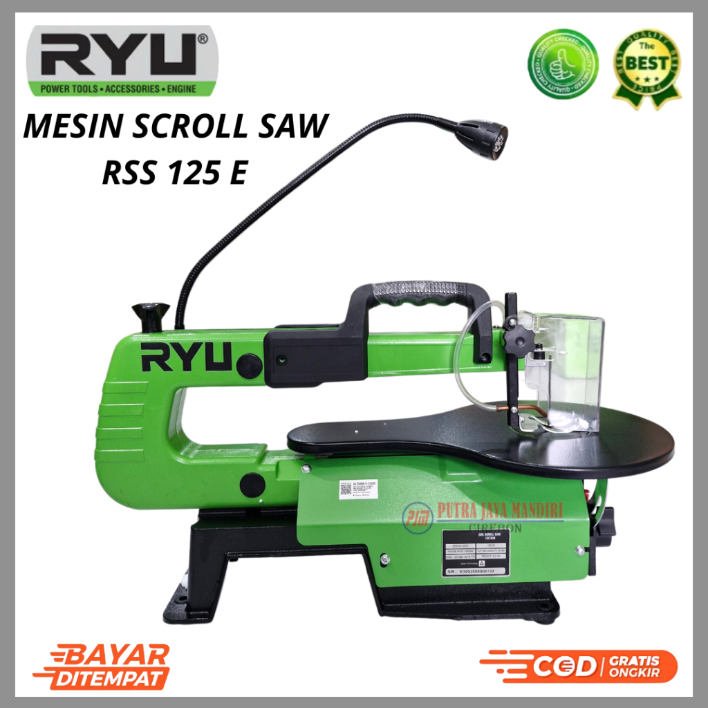 Ryu Mesin Gergaji Ukir Kayu Mini Presisi Scrol Saw Meja Kecil Melengkung RSS 125 100% Original