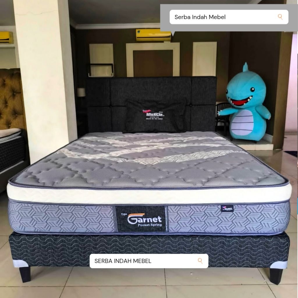 kasur springbed american pillo garnet 90x200 120x200 160x200 180x200 matras pillow pocket 90 120 160