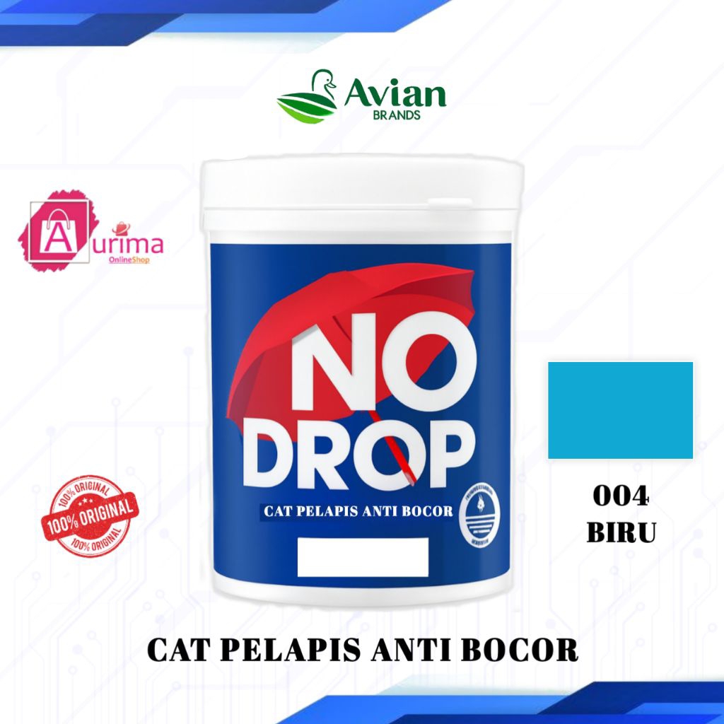 NO DROP CAT PELAPIS ANTI BOCOR WARNA BIRU - 004 WATERPROOFING 1 KG NODROP AVIAN BRANDS