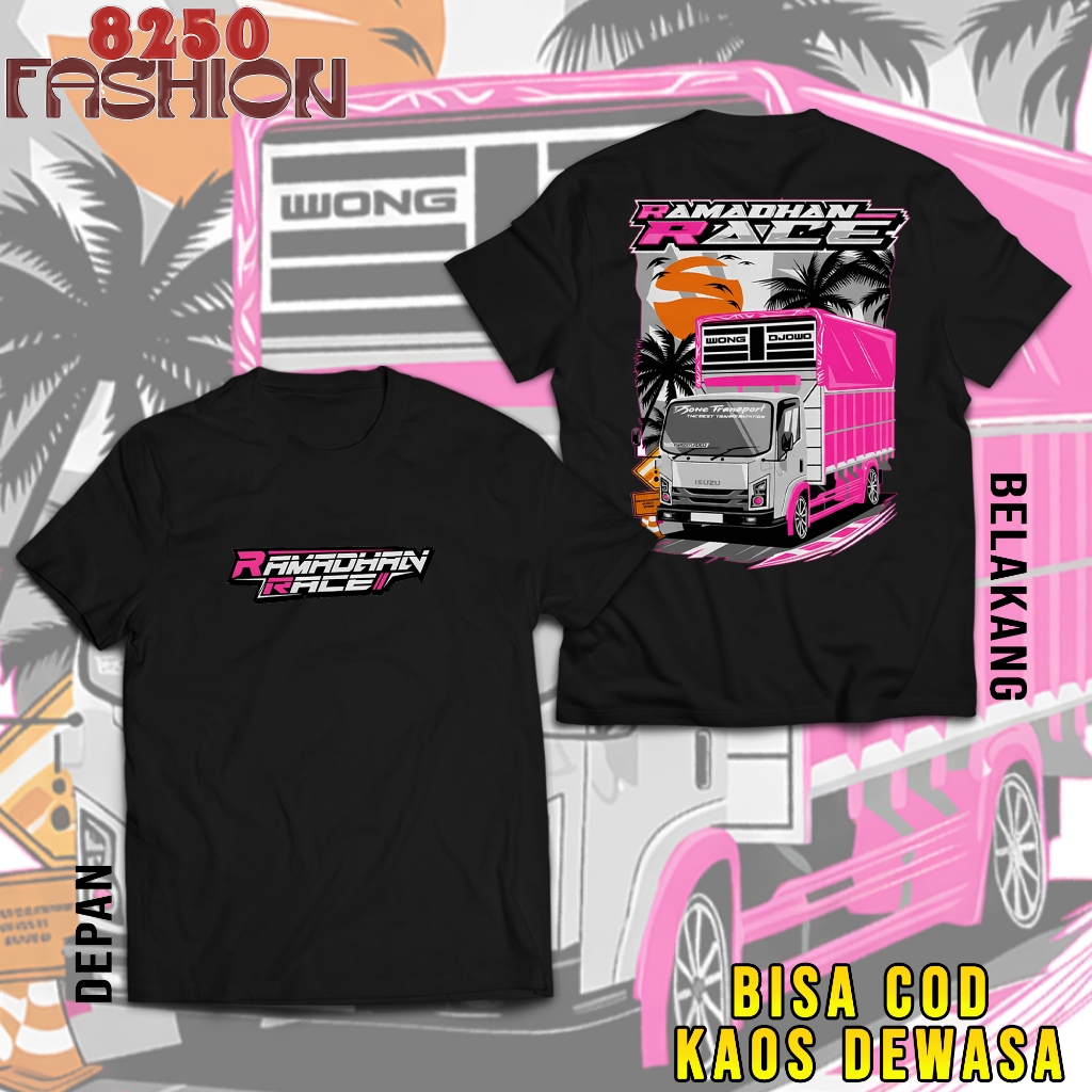 Kaos Ramadhan Race Truck - Baju Dewasa Truck Oleng Ramadhan Race Driver Muda Canter Indonesia Cotton