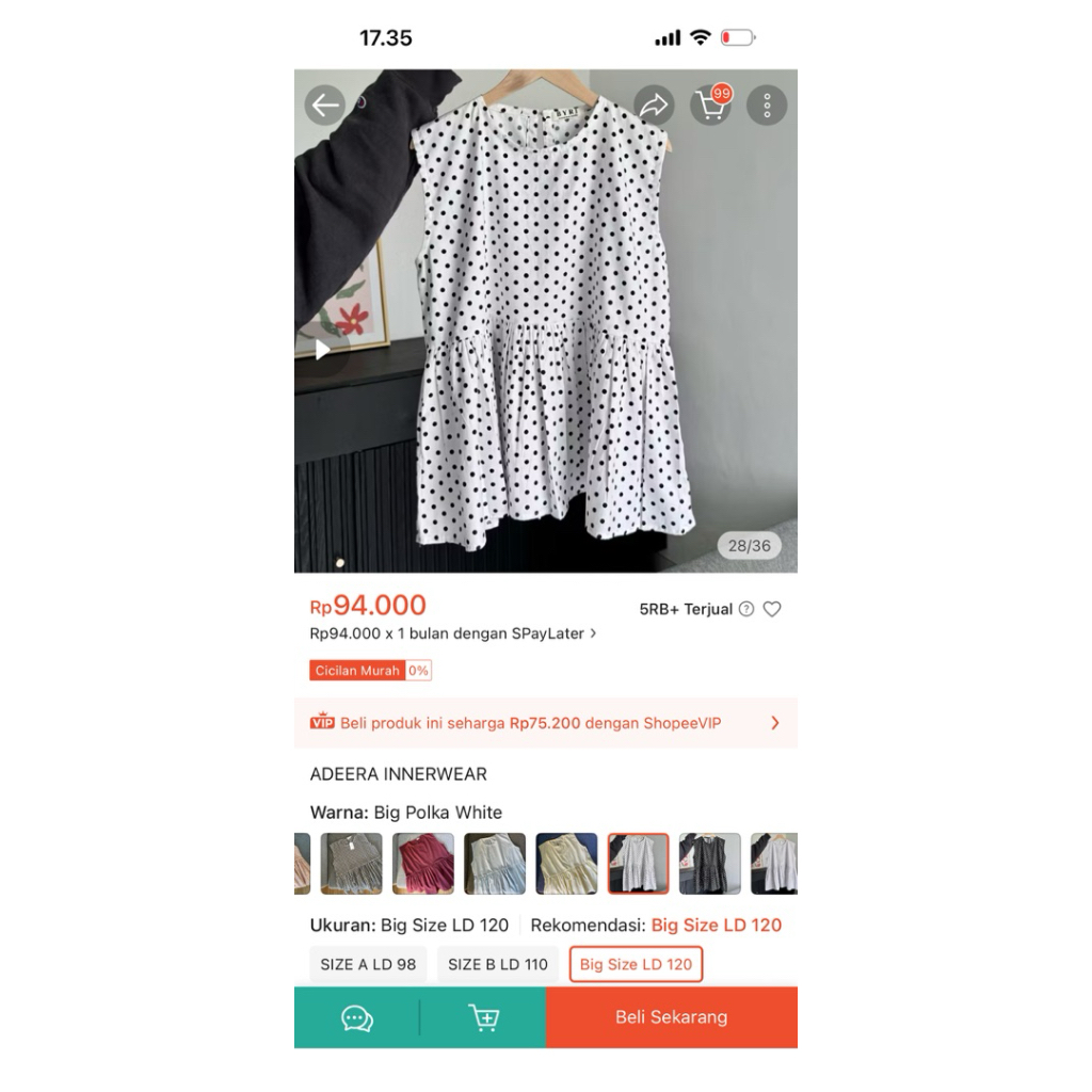 inner polkadot (preloved)