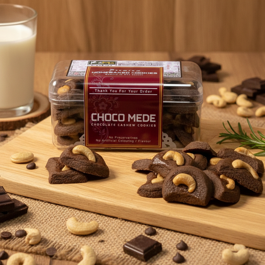 CHOCO MEDE Cookies Kue Kering Cokelat Kacang Mede Premium Butter Spesial Lebaran Kemasan Hardtop 350gr dan Jar 750ml by RaMaChef