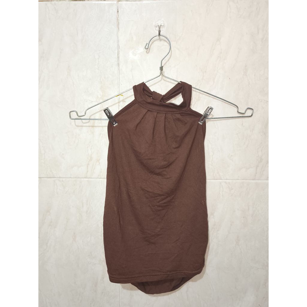 Brown tank top halter neck