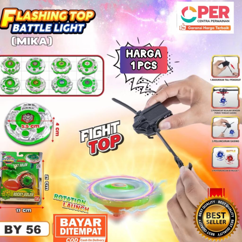 [BISA COD] Mainan Anak Gasing Termurah / Mainan gasing Blaze Karakter Rocky Golem
