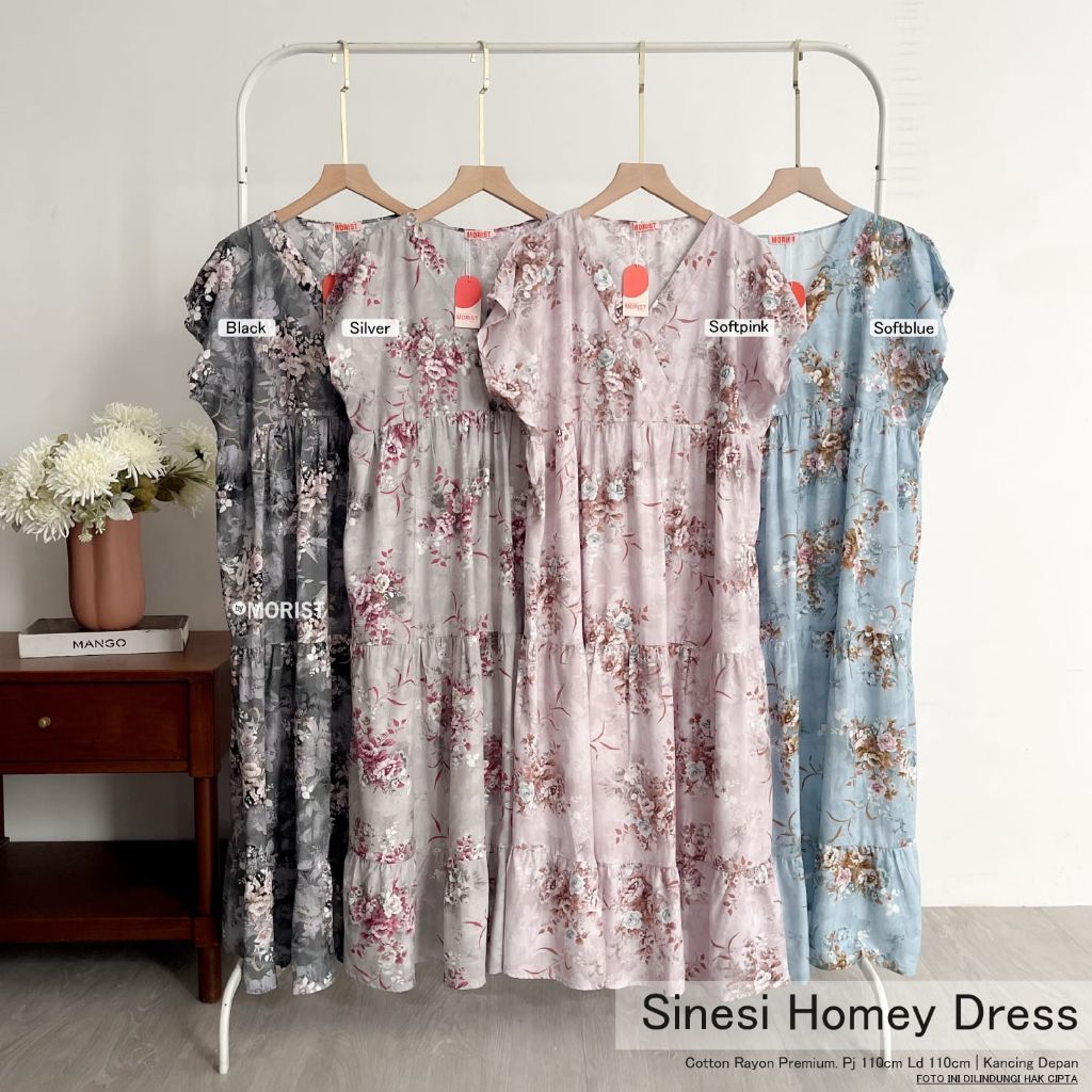 Sinesi HomeDress Daster Pendek Premium Cotton Rayon Original Morist Berlabel