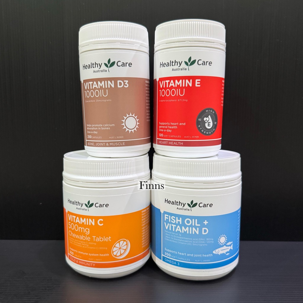 Healthy Care Vitamin C 500Mg Fish Oil + Vitamin D Vitamin E 1000IU Vitamin D3 1000IU Australia