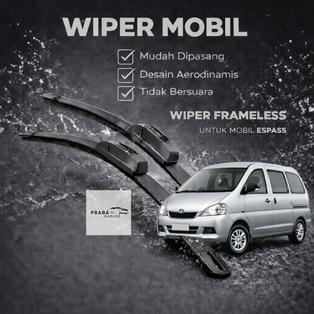 Wiper Frameless Espass Zebra Wiper Espass 1 Set Depan Kanan Kiri Wiper Depan
