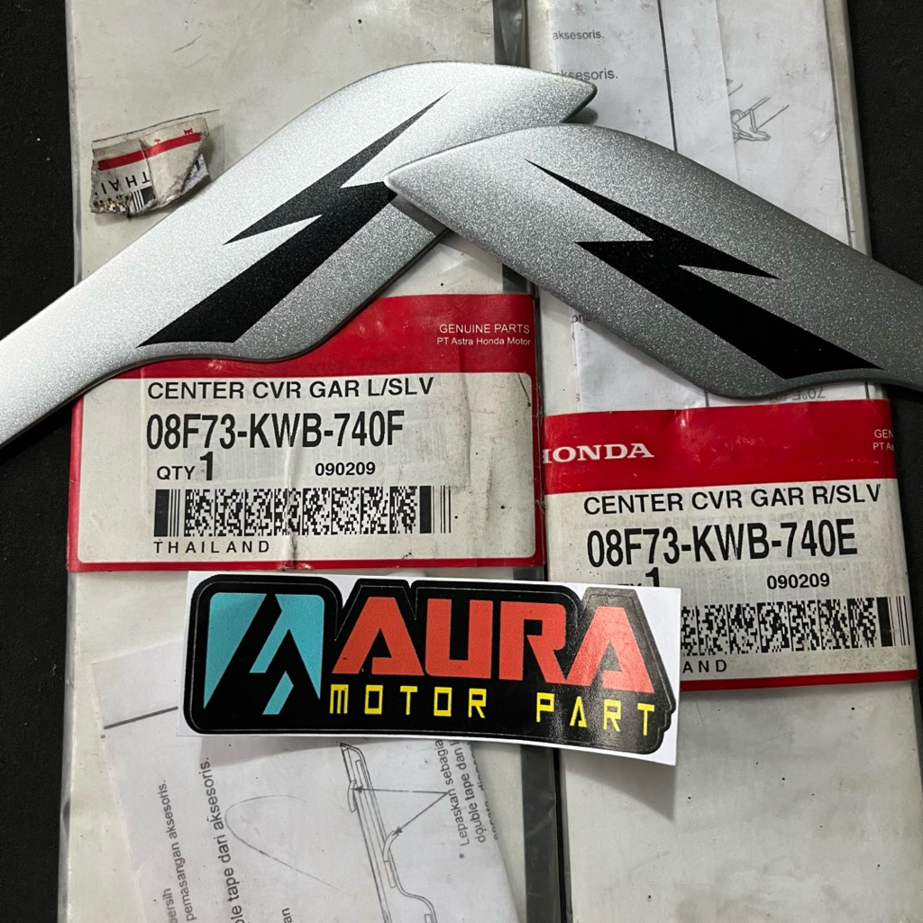 Main Pipe Cover Garnish Blade Legshield Cover kanan Kiri Silver 08F73-KWB-740F