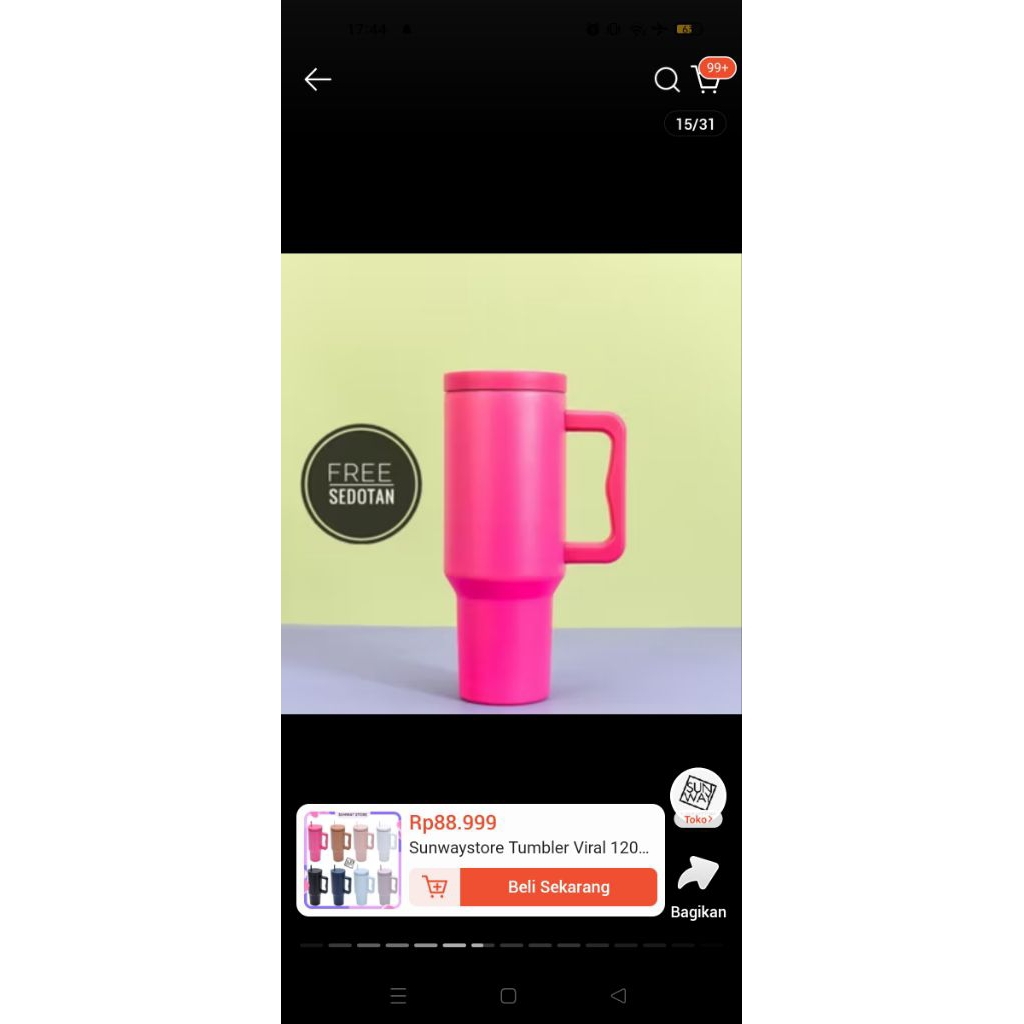 tumbler pink fanta preloved