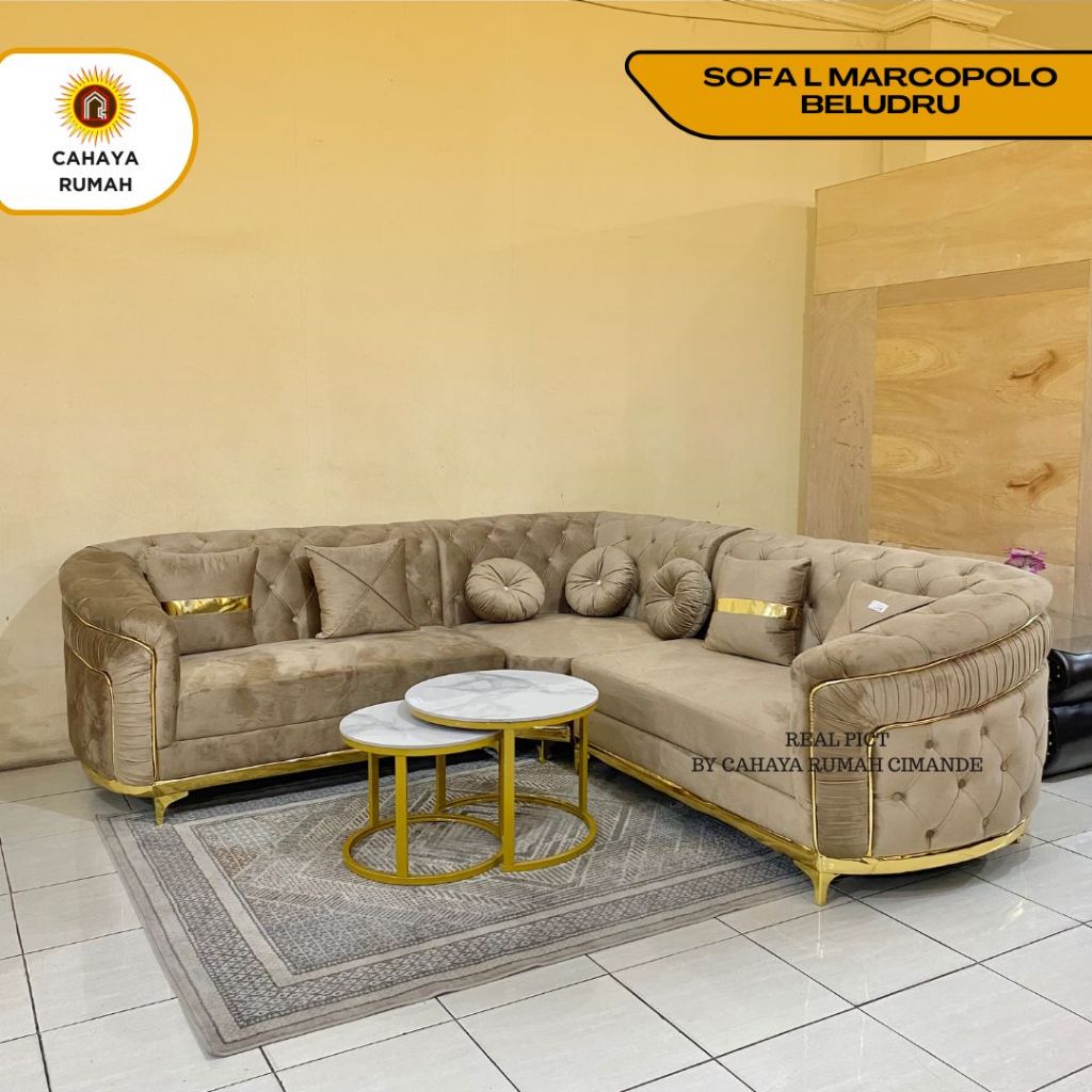 Cahaya Rumah Bojong Gede - Sofa L Marcopolo / Sofa Ruang Tamu / Formasi Minimalis / Produk kustom / 