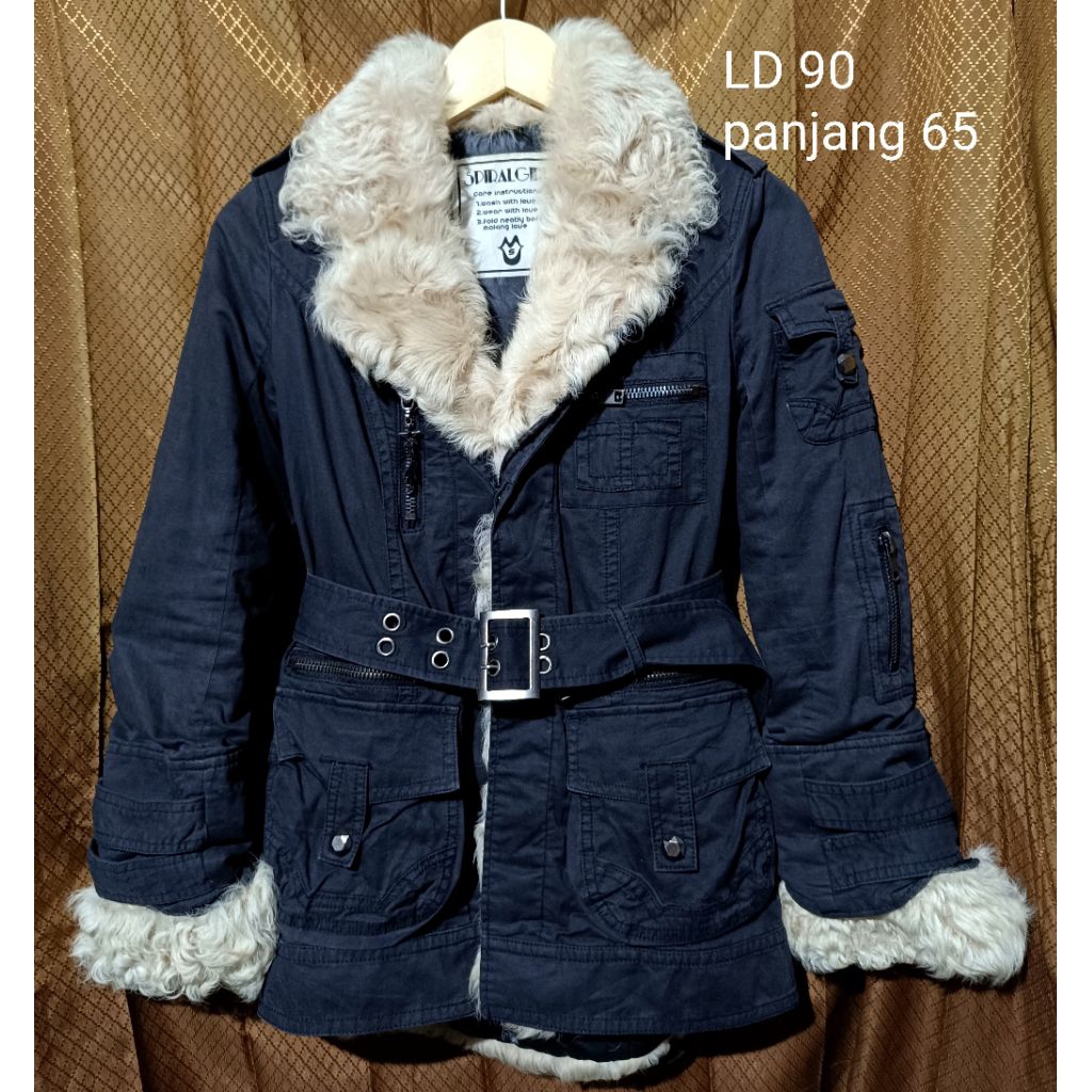 coat bulu asli coat bulas coat winter hitam coat kerah bulu asli jaket gelembung jaket kanvas kerah 