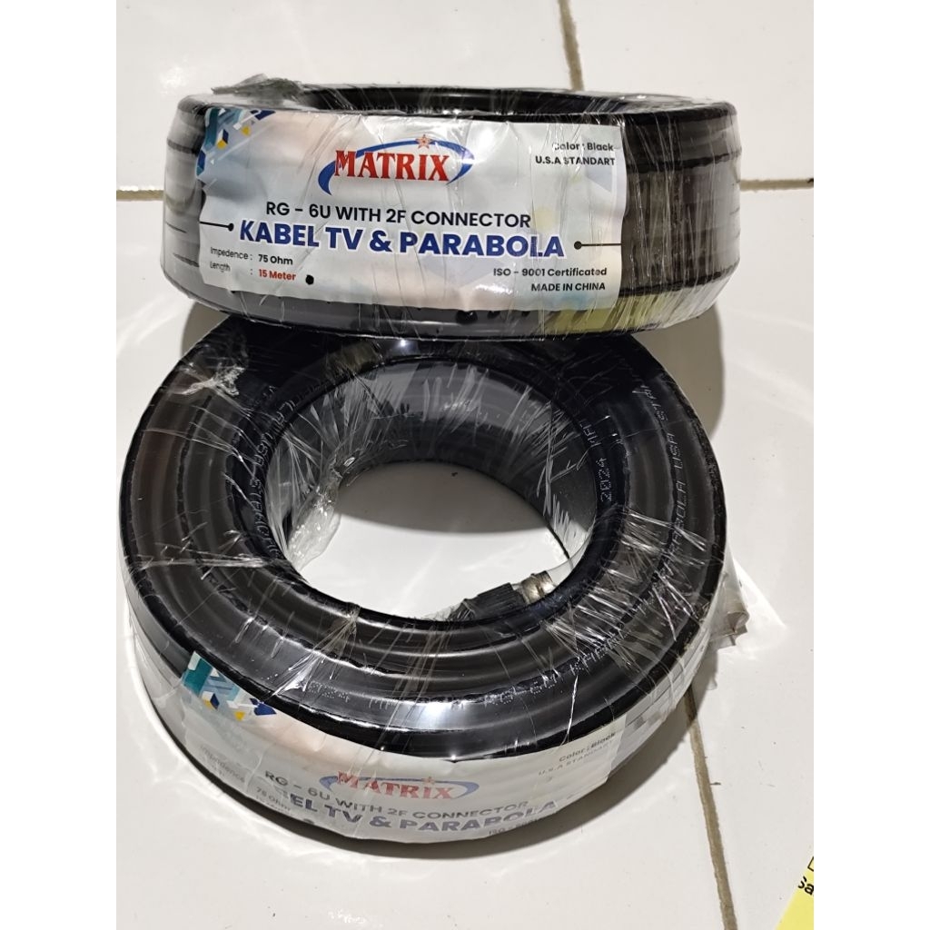 KABEL PARABOLA MATRIX RG 6 PANJANG 15 METER