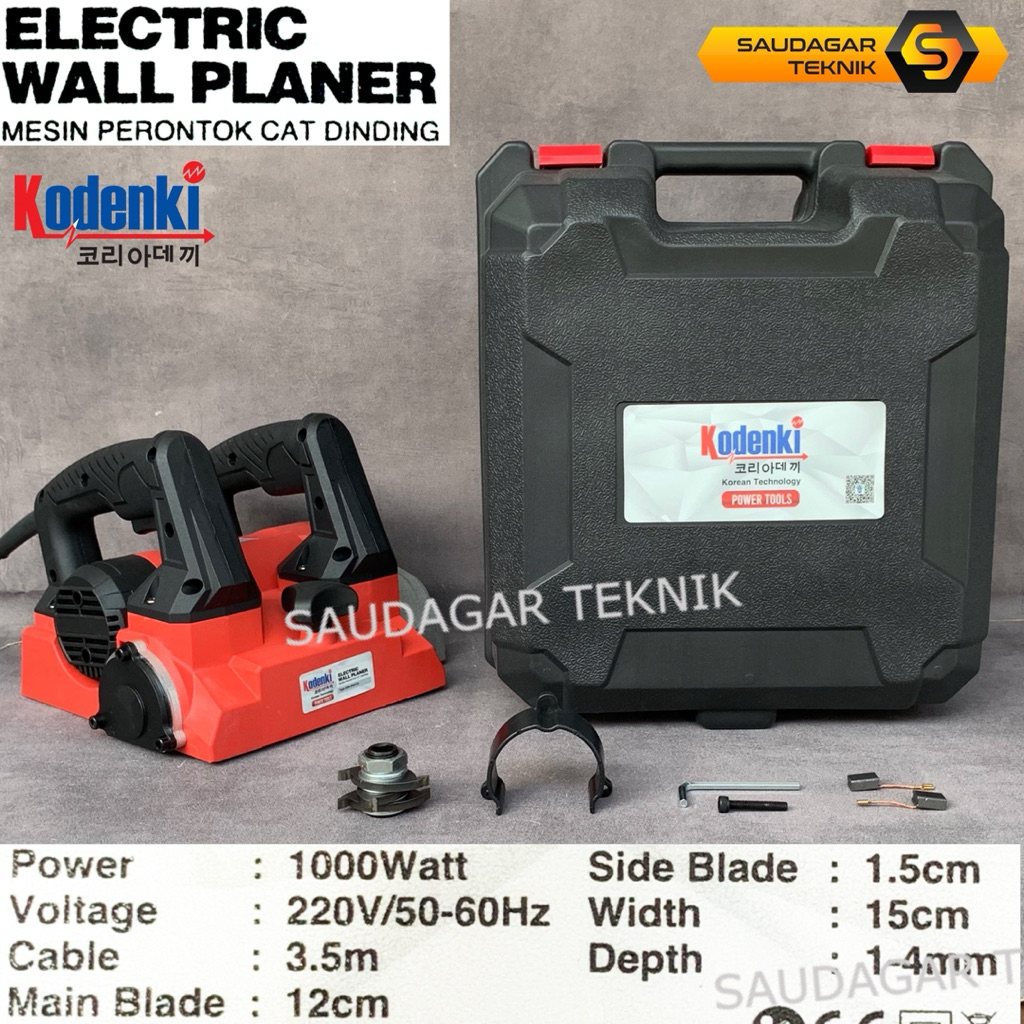 Mesin Serut Perontok Cat Tembok Acian Kodenki Electric Wall Planer Machine Alat Pengelupas Cat Perat