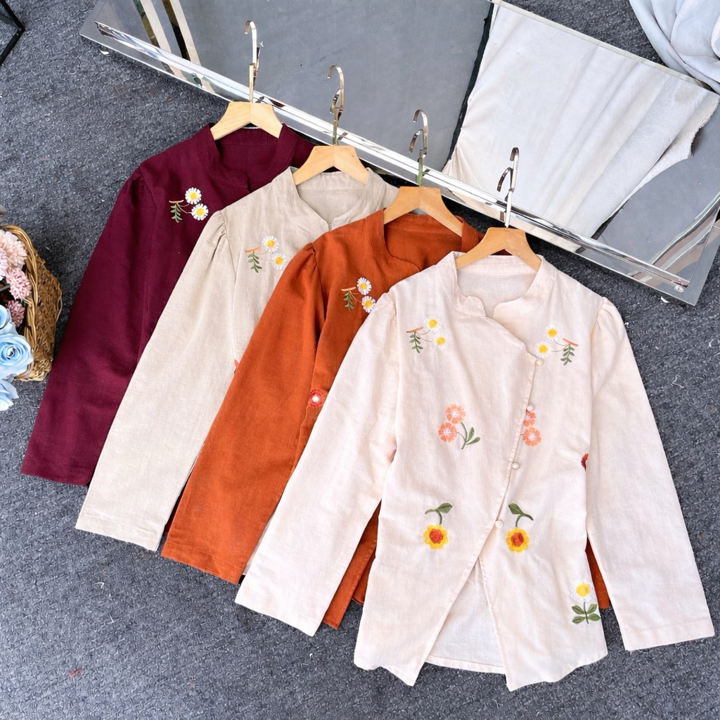 Floral Blouse Bordir OOTD Lebaran