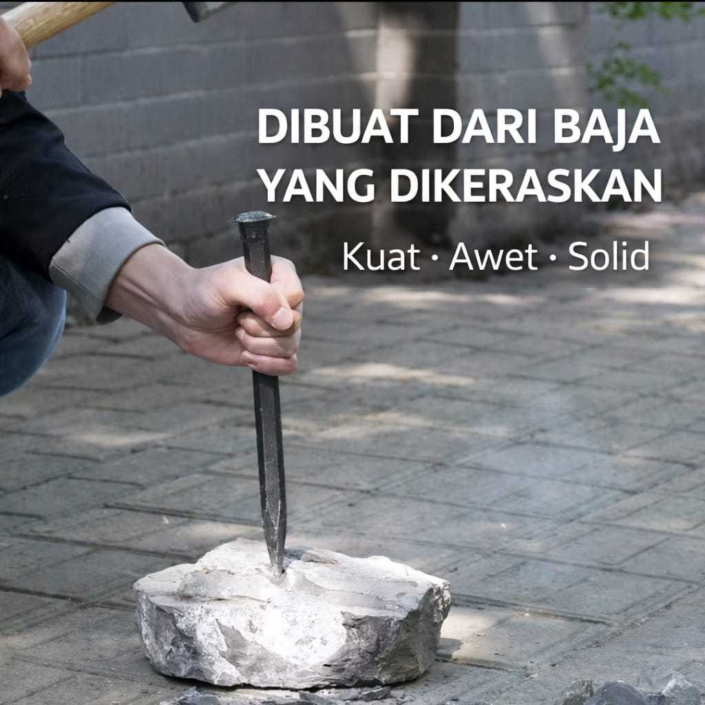 Stok Baru Pahat Beton Topi Baja Betel Topi Pipih Lancip Kuat/Pahat Beton Lancip Pipih 250mm 300mm