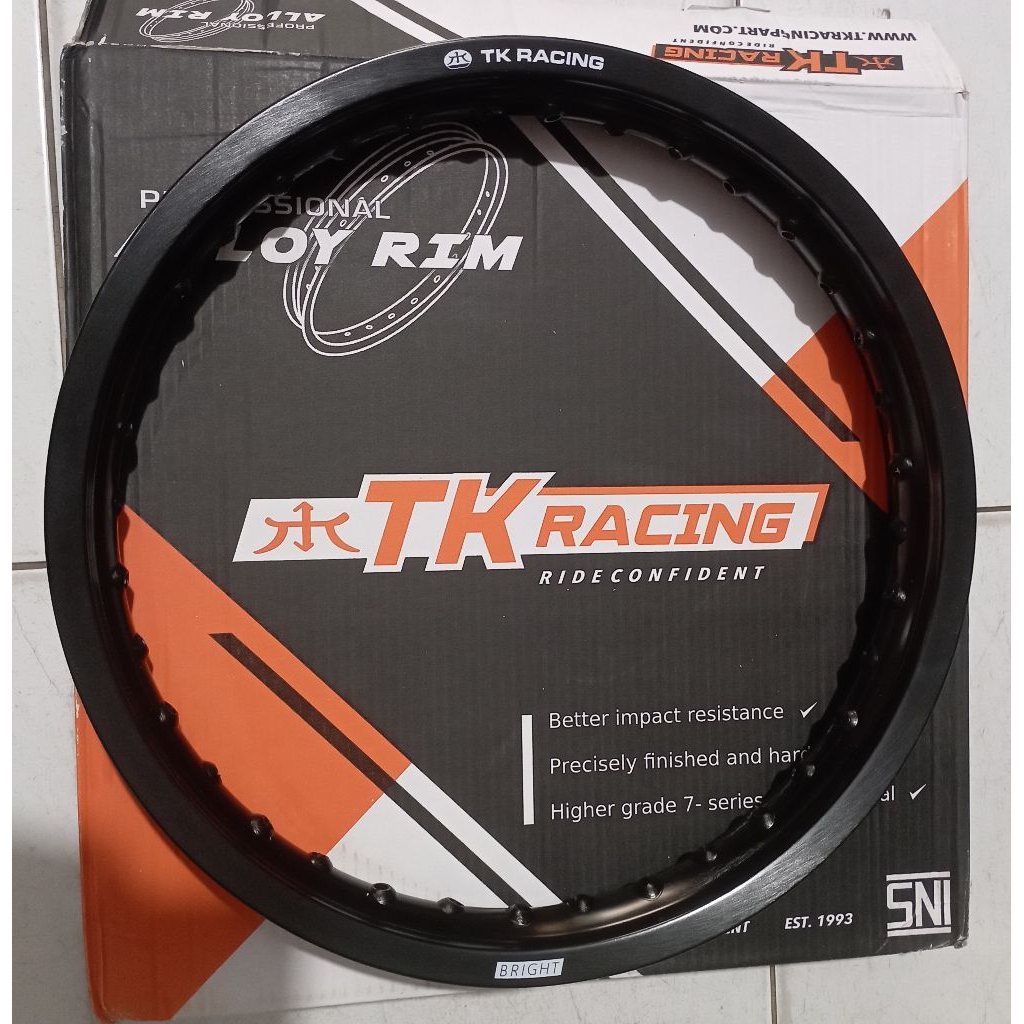 Lingkar TK 17 185 Bright Black Velg Jari jari Veleg motor Hitam Original TK Racing