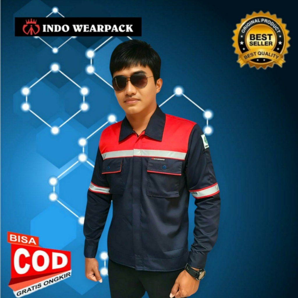 WEARPACK SAFETY ATASAN WARNA NAVY KOMBINASI