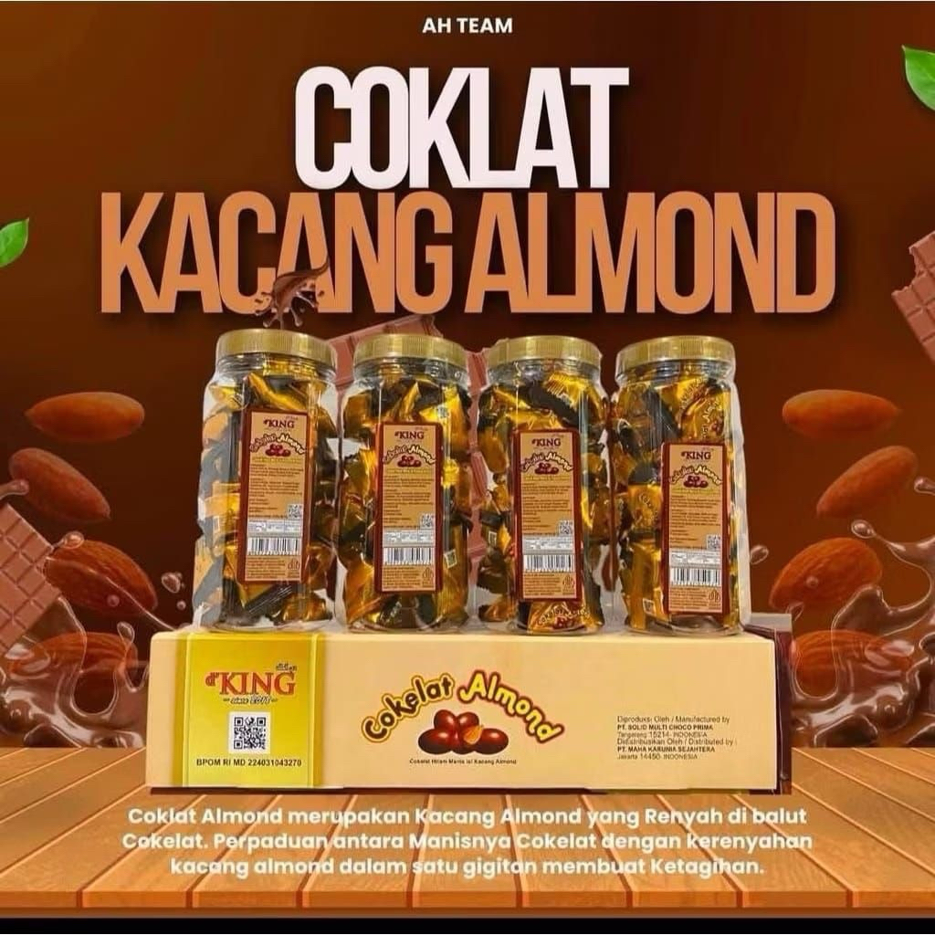 Coklat Almond King 1 Box ISI 4 PCS COKLAT ALMOND KING MUSDALIFAH