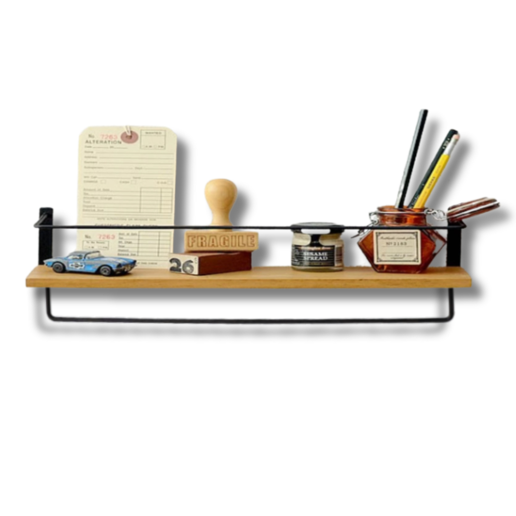 Rak dinding dapur wastafel laundry room besi kayu minimalis