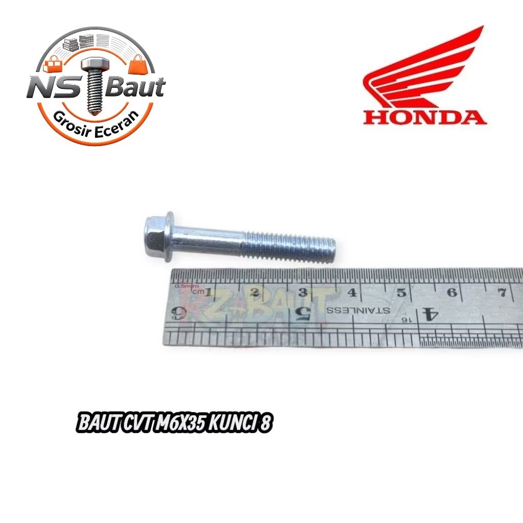 NS BAUT CVT HONDA_BAUT CVT M6X35 KUNCI 8_BQUT CVT BEAT VARIO SCOOPY GENIO SPACY DRAT 10 KUNCI 8 PANJ