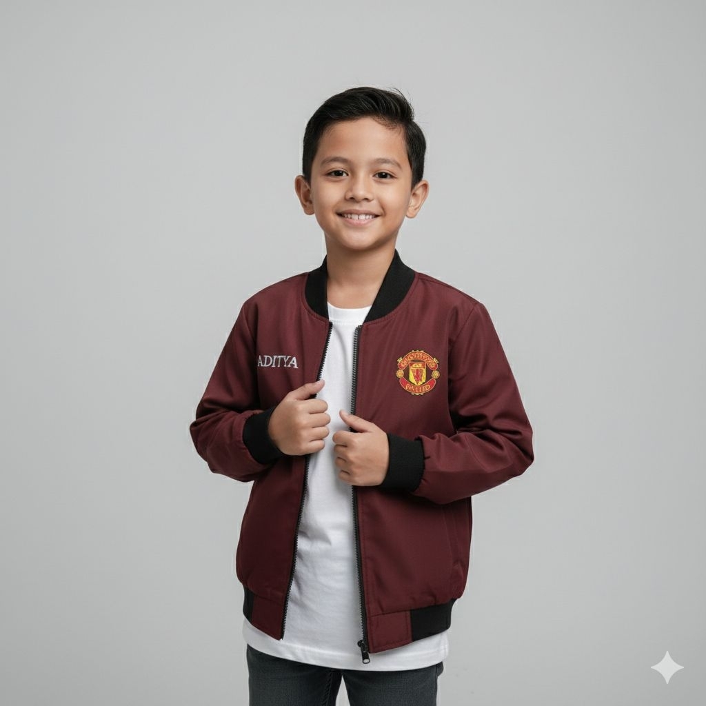 Jaket Bomber Manchester United Anak gratis nama
