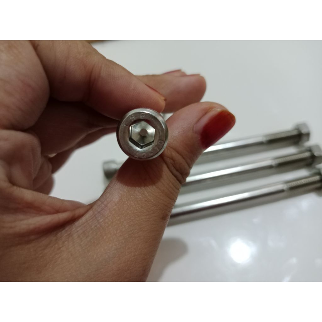 Baut L stainless m10x130 half drat baut 14 kepala kunci L panjang 13 cm