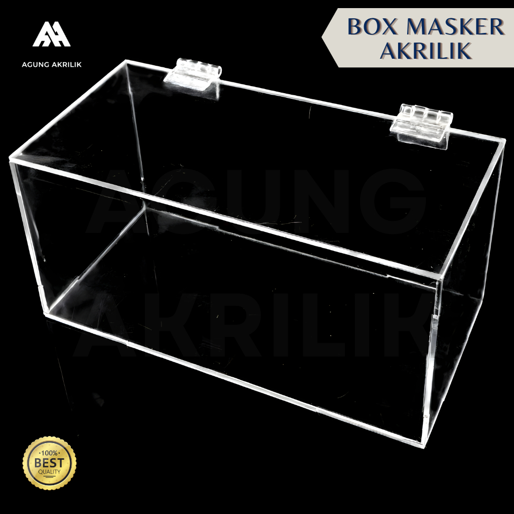 TEMPAT BOX KOTAK MASKER AKRILIK ENGSEL KOTAK SERBAGUNA AKRILIK